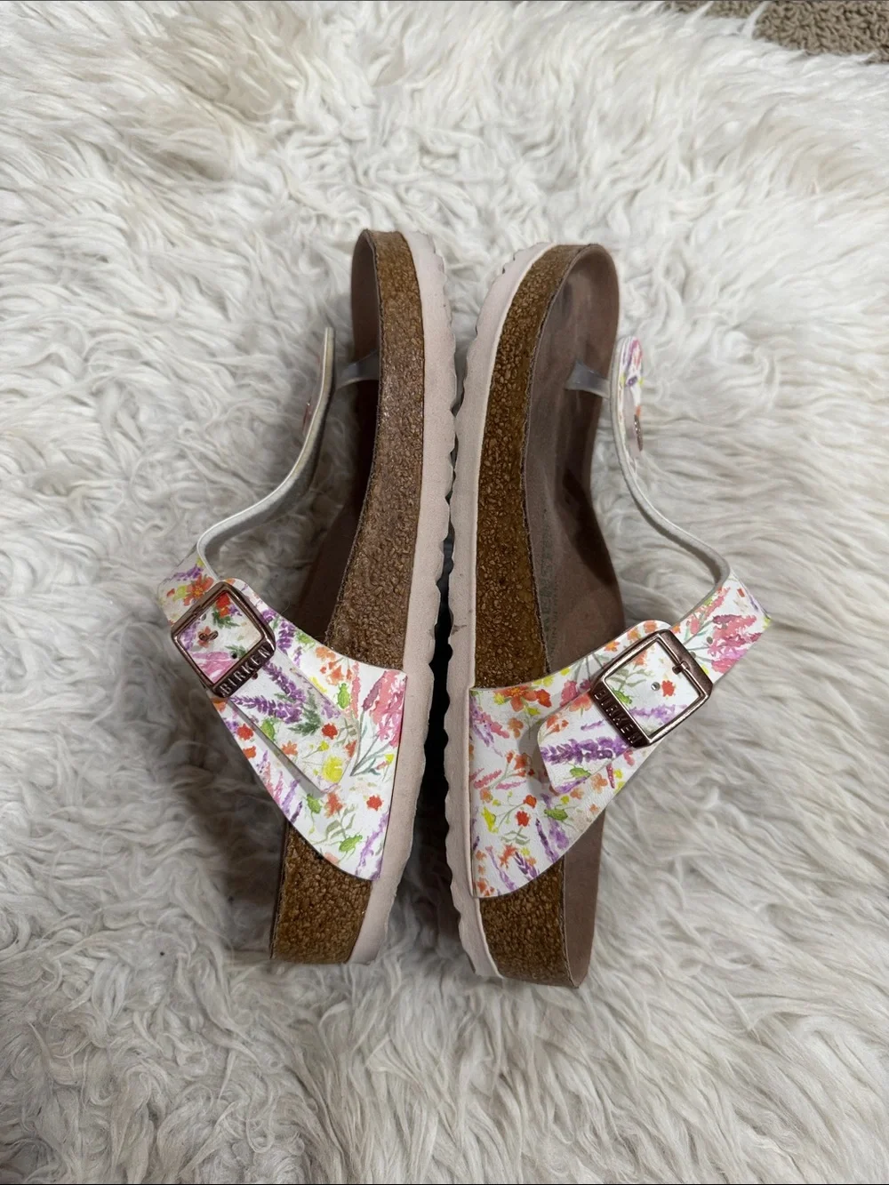 Birkenstock Floral Print Gizeh‎ Vegan Thong Sandal Women’s Size 37 US 6